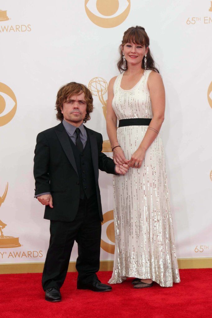 Peter Dinklage and wife Erica Schmidt at the 65th Annual Primetime Emmy Awards Arrivals, Nokia Theater, Los Angeles, CA 09-22-13