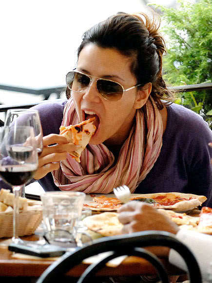 celebs caught eating pizza