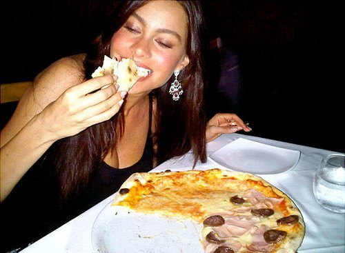 celebs caught eating pizza