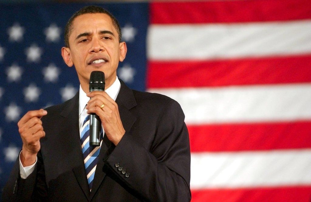 Barack Obama and flag