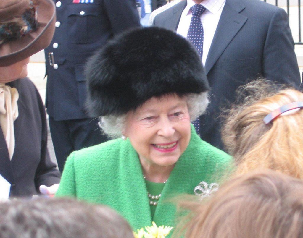 Queen Elizabeth in furry hat