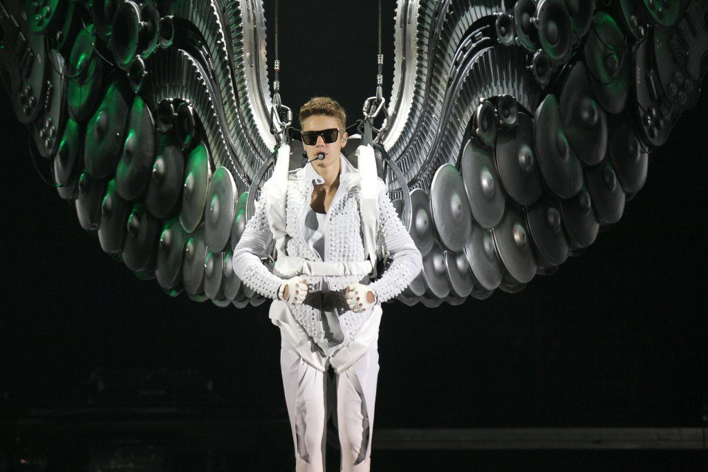 Justin Bieber with wings