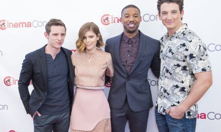 Actors Jamie Bell, Kate Mara, Michael B. Jordan, Miles Teller