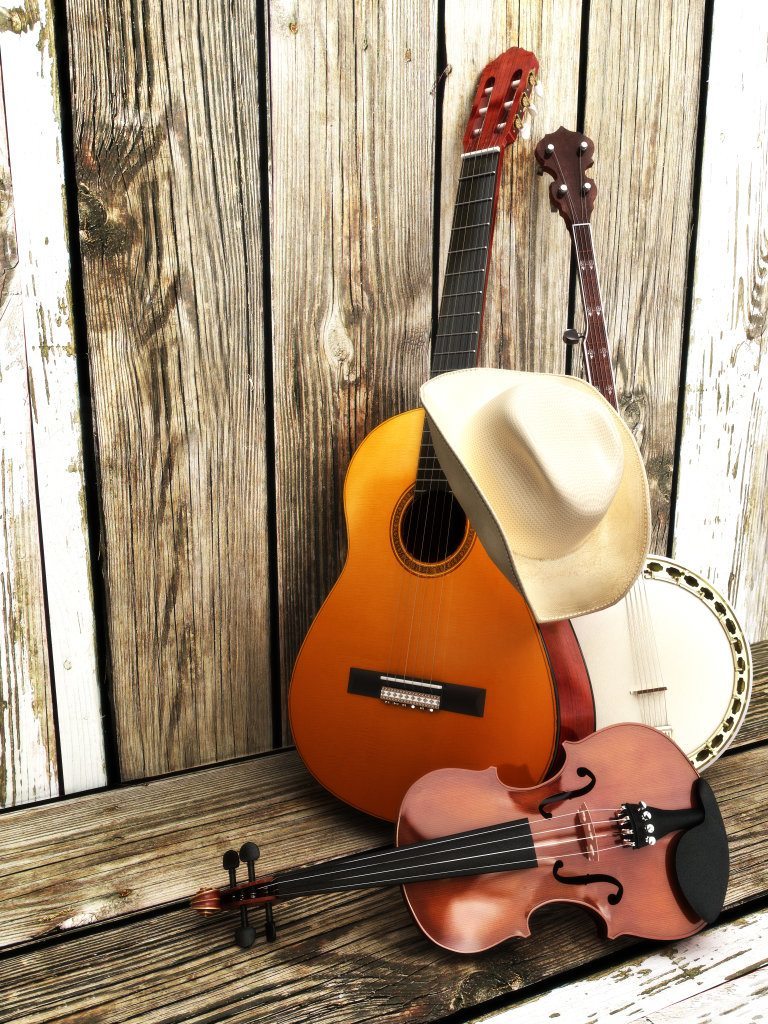 Country Music Background With Stringed Instruments