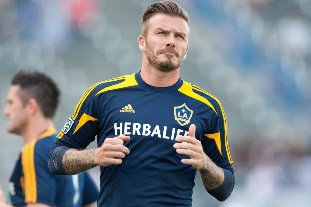 David Beckham Warms Up