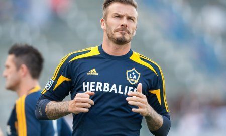 David Beckham Warms Up