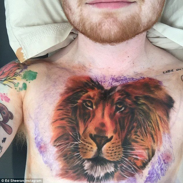 Ed Sheeran lion tattoo