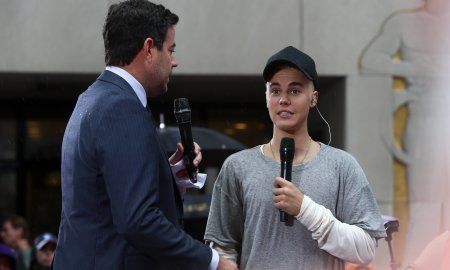 Justin Bieber and Carson Daly