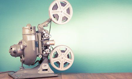 Retro Old Reel Movie Projector