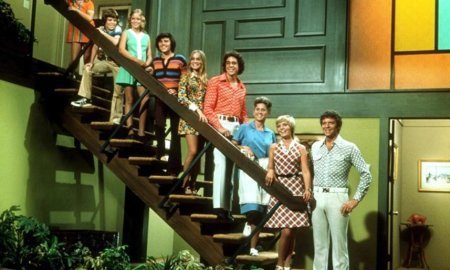 Brady Bunch on the stairs