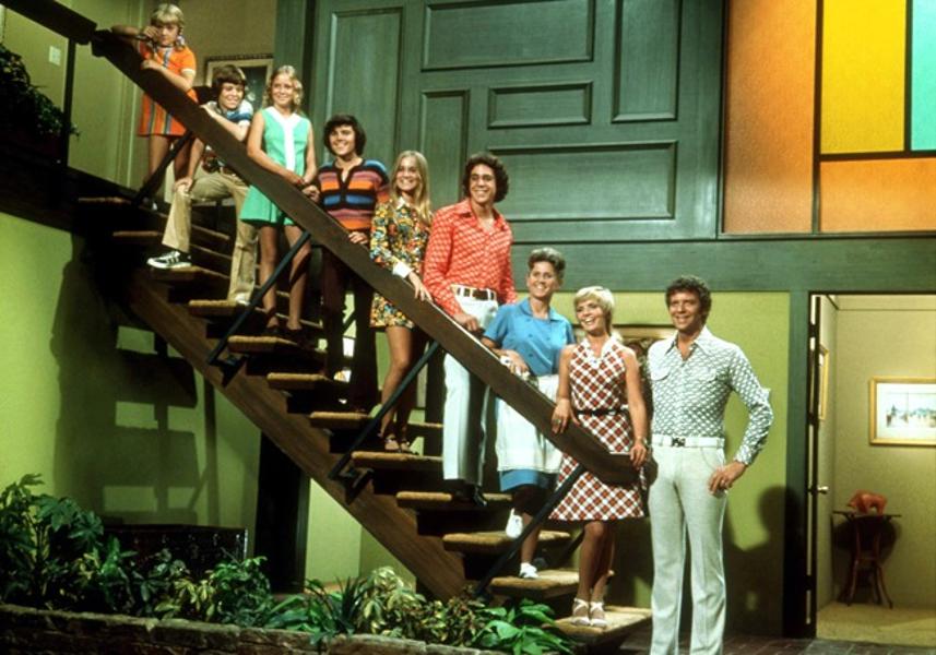 Brady Bunch on the stairs