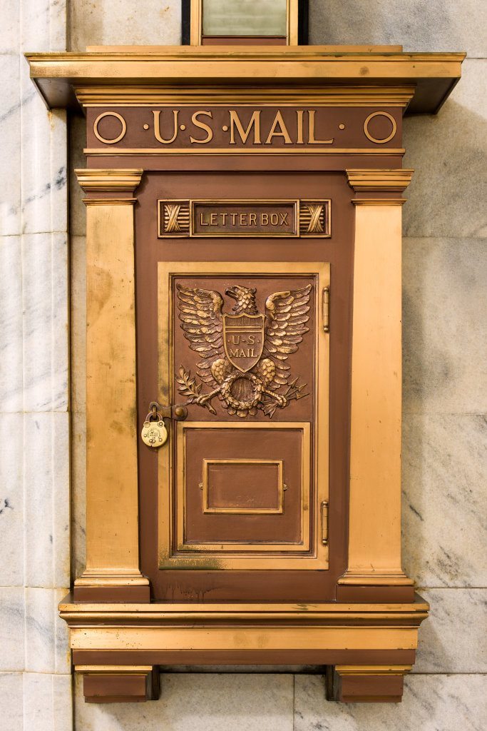 Eagle at Bronze U.S. Mail Letter Box