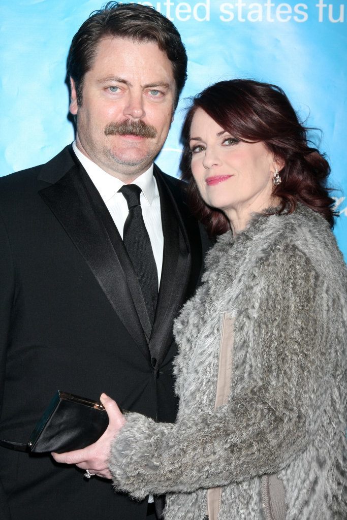 Los Angeles - Dec 8:  Nick Offerman, Megan Mullally Arrives At The 2011 Unicef Ball At Beverly Wilshire Hotel On December 8, 2011 In Beverly Hills, Ca