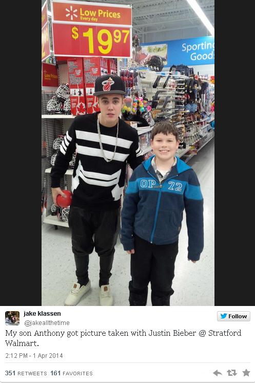 Justin Bieber at Walmart