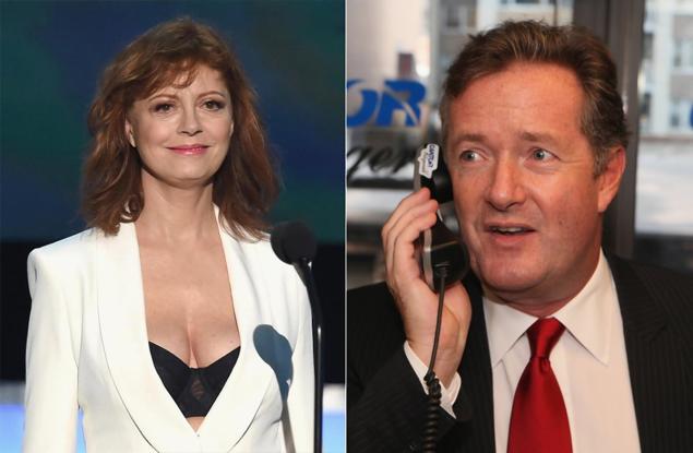 Susan Sarandon at SAG and Piers Morgan