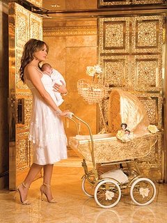 baby Barron in gilded carriage