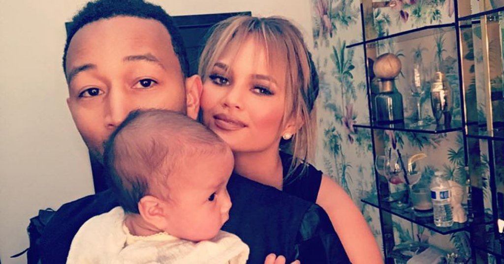 John Legend, Chrissy Teigen and Luna