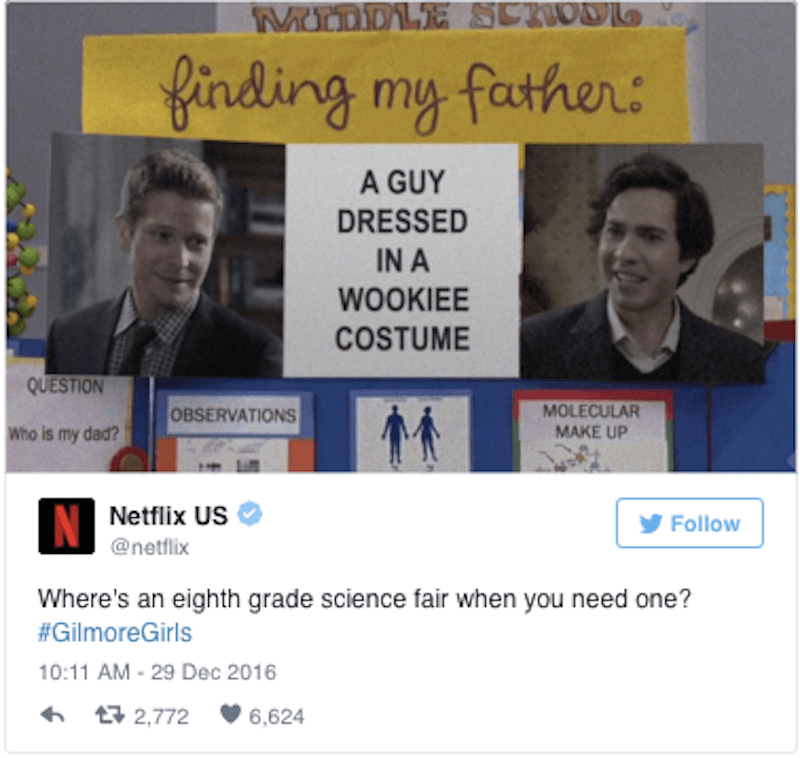 netflix tweet gilmore girls